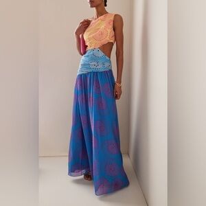 STAUD Multicolor Crochet Maxi Dress
